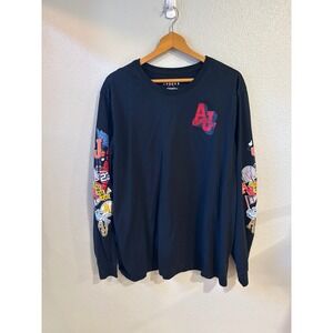 Jordan Brand Long Sleeve Graphic Black T-Shirt Men's XXL Jumpman Varsity Patches